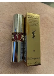 YSL Rouge Volupté Rock'N Shine Lipstick – Shade 11 Berry Mic – Hydrating Medium-Coverage with Glitter Core (3.5 g)