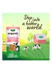 Arla Organic Strawberry Flavour Milk, 200ml