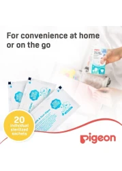 بيدجون مناديل الأسنان واللثة للأطفال نكهة طبيعية 78290 حزمة بيضاء من 20