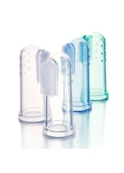 Brilliant Baby Finger Toothbrush Silicone Gum Massager and Teether Brush for Babies and Toddlers 3 Months Old and Up Infant Teeth Cleaning Essentials Baby Teethers and Toothbrushes Pink 1 Count