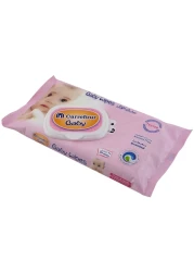 كارفور مناديل مبللة للأطفال خالية من الكحول معطرة برائحة الألوفيرا 24 منديل - أبيض