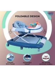 Lovely Baby 2 in 1 With Rocking Function Baby Walker BW LB 289, With Activity, Toys, Playing Tray, Safety Break - Safe, Functional, Baby Walker - Multifunctional, Portable, For Growing Ages - Blue