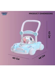 Lovely Baby Kids Push Walker LB 7621 with Removable Handle, Musical Toys, Walk Support, First Step Safe Activity Walker, Child Learning Balance, Small Infant Boy Girl 9-15 M - Blue