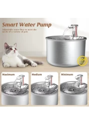Jinou Cat Water Fountain - Made With Premium Quality Acrylic Glass - Pet Water Fountain With 3 Litre Water Tank- For Cats, Dogs &amp; Other Pets