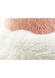 Mei Homecenter Round Cat &amp; Dog Pet Bed Comfortable Plush Ultra Soft Cushion Self Warming Pet Bed Made With Faux Fux With Waterproof Bottom Diamater 50CM.