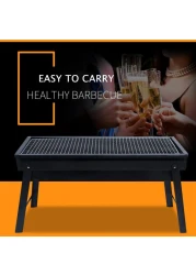 Portable Charcoal Barbecue Grill Foldable Stainless Steel BBQ Grill for Outdoor Camping Household Cooking Picnics Lightweight Durable Compact BBQ Equipment
