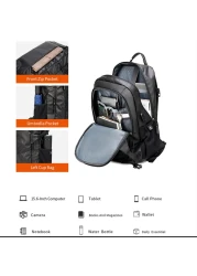 Arctic Hunter 26 L Laptop Backpack Water Resistant Anti-Theft Pocket with USB Port and Separate Laptop Compartment Premium Office Backpack B00387 Black