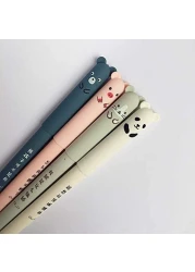 bouti1583 4 Pcsset Kawaii Pig Bear Cat Mouse Erasable Gel Pen School Office Supplies Stationery Gift 035mm Black Ink Black Ink Color