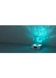 Porodo Lifestyle White Noise Portable Speaker, 1500mAh Battery, 6H Playtime, Bluetooth 5.0, 10m Range, LED Lights, Fast Charging, Natural White Noise &amp; Calming Sounds - White
