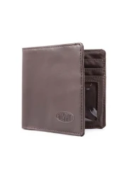 Big Skinny Mens World Leather BiFold Slim Wallet Holds Up to 35 Cards Brown