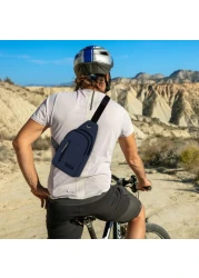 حقيبة حبال صغيرة على الجسم والصدر والكتف مقاومة للماء وحقيبة سفر بحزام واحد للرجال والنساء مع فتحة لسماعة الأذن