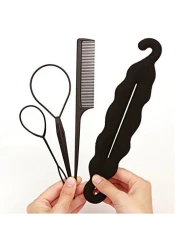Hair Braiding Tool Hair Accessories For Women Hair Styling Set Hair Topsy Tail Tools Haircut Clamp Hair Bun Maker Hairpins Roller Braid Twist Sponge Hair Design Styling Tools for Hair Styles