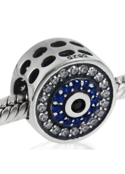 Blue Watchful Eye Charm Bead 925 Sterling Silver Beads fit DIY Bracelet Necklace