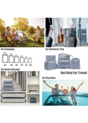 7 Set Packing Cubes Clothes Storage Bag Luggage Packing Organizers for Travel Accessories(Grey)