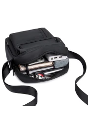 Arctic Hunter Premium Unisex Side Bag 11 Inch Water Resistant Polyester Anti Theft Sling Bag for Men and Women on Travel Business Office K00527 Black