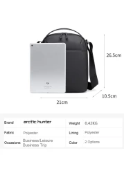 Arctic Hunter Unisex Side Sling Bag Water Resistant Anti-Theft Small Daypack Crossbody Bag for Travel Office Business K00579 Black
