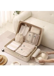 Mei Lifestyle 7-Piece Travel Storage &amp; Luggage Organizer Set &ndash; Clothing Packing Bags for Travel, Pink