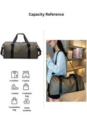 Mei Homecenter Large Capacity Unisex Sports Gym Travel Duffle Bag with Shoulder Strap, Silver