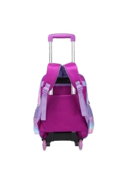 Baby Backpack 3Pcs For Baby Girls 1 lunch 1 Pencil Box And 1 Bag With Adjustable Strap For School 2 Wheels 12 Inch
