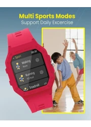 Moxedo Junior Smart Watch for Kids, 1.7&rdquo; Big HD Screen Bluetooth SmartWatch for Boys/Girls - 5-day Battery, IP67 waterproof, 6 Watch Faces, 22 Sport Modes, Alarm and Games (Red)