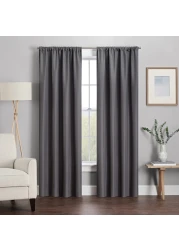 ECLIPSE Kendall Modern Blackout Thermal Rod Pocket Window Curtain for Bedroom or Living Room 1 Panel 42 X 54 Charcoal