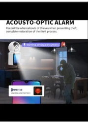 Radiotronics Home Security Cameras for Baby/Elder/Dog/Pet Camera, 4K Resolution,360° Panoramic/2.8" Screen/Indoor Security Camera, Night Vision