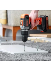 Black+Decker 2 Speed Hammer Drill 18V With 2 Batteries And Kit Box Black