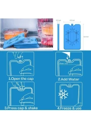 4 عبوات من أكياس الثلج الرفيعة القابلة لإعادة الاستخدام لصندوق الغداء - حقائب تبريد غير سامة للعمل أو المدرسة أو النزهات أو التخييم - تحافظ على الطعام طازجًا طوال اليوم