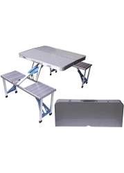 Foldable Chair Outdoor Folding Table And Chair Aluminum Portable Table Set Camping Camping Picnic Table, folding design Easy to Carry