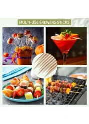 LAVISH Natural Bamboo Skewers, 100-Pack, 6-Inch Wooden Sticks for BBQ, Grilling, Kabobs, Fruit, Appetizers, Cocktail, Chocolate Fountain &amp; Crafts