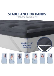 Vital Mattress Topper Soft Comfort White 500 GSM (Gray, Single Size - W 90 X L 200 Cm)