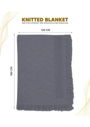 AC&amp;L Knitted Blanket For Bed, Couch, Sofa, Chair Throw Blanket For All Seasons - Cozy Soft Light Weighted Blanket For Picnic, Travel, Home Decor Gift (Grey)