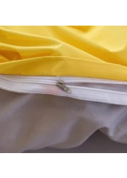 GOLDEN HOME 6-Piece Queen Size Duvet Cover Set, 1 Duvet Cover + 1 Fitted Sheet + 4 Pillow Cases, Microfibre, Muesli