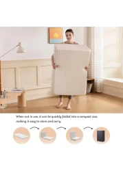 Comfy Portable White Knitted Cotton 180x90x10cm Medicated Folding Mattress