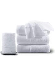 MahMir Luxury White Bath Towels Large - Circlet Egyptian Cotton Highly Absorbent Hotel spa Collection Bathroom Towel 70 * 140 cm (White, Pack of 4 Towels)