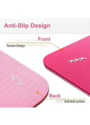 Fitto 4mm Thick Yoga Mat, 61x183cm - Non-Slip, Eco-Friendly Pink Exercise Mat for Yoga, Pilates, Fitness, and Home Workouts - Extra Cushioning for Joint Support