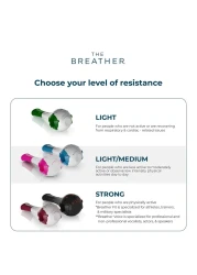 THE BREATHER Natural Breathing Exerciser Trainer For DrugFree Respiratory Therapy Breathe Easier with Stronger Lungs Guided Mobile Training App Included