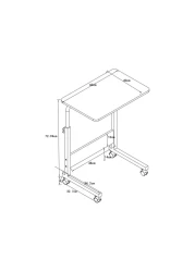 Over Bed Tables Laptop Cart 80cm 50cm Computer Workstations Mobile Table Movable Portable Adjustable Notebook Stand On Wheels For Small Space