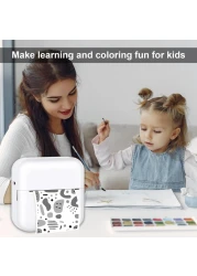 طابعة حرارية صغيرة محمولة - طابعة ملصقات بدون حبر وطابعة ذاتية اللصق لاسلكية تعمل بالبلوتوث للهواتف الذكية التي تعمل بنظامي التشغيل Android وiOS - صغيرة الحجم وقابلة للحمل وسهلة الاستخدام