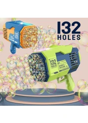 Little Story - 132 Holes Bubble Machine Gun wt Light / Bubble Maker for Kids Indoor &amp; Outdoor - Green