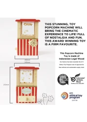 Le Toy Van Wooden Honeybake Retro Popcorn Machine Cinema Kitchen Or Movies Pretend Play Movie Night Role Kids Play Toy