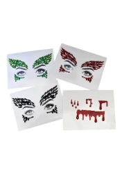 Halloween Cospaly Face Jewels Vampire Blood Costume Festival Face Gems Stick on Rhinestone Tattoo Stickers Pasties Self Adhesive Temporary Tattoos Fashion Jewelry for Party Vampire