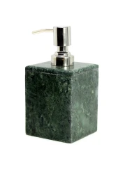 KLEO Bathroom Accessory Set Made from Natural Stone Bath Accessories Set of 4 Includes Soap Dispenser Toothbrush Holder Tumbler and Soap Dish Green