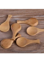 Liying 6Pcs Small Handle Wooden Spoons, Wooden Spoon for Cooking Japanese Wooden Spoon for Kitchen Soup Mixing Baking
