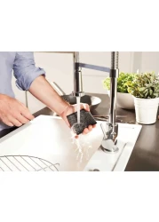 فيليدا غليتزي باور إينوكس سلك غسيل معدني فضي للأواني والصحون 2 قطع