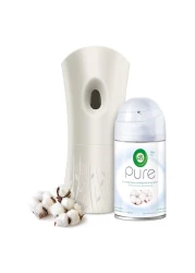 إيرويك فريش ماتيك مجموعة بخاخ معطر للهواء تلقائي برائحة القطن الناعم 250 ملل - أبيض