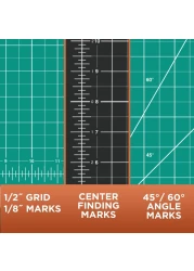 ALVIN GBM SelfHealing Cutting Mat 85 x 12 inch DoubleSided GreenBlack 5Layer Gridded Surface for Arts Crafts and Sewing Model GBM0812