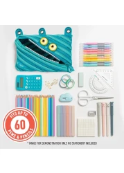 ZIPIT Wildlings Pencil Pouch for Kids 3Ring Binder Pencil Case Large Capacity Pen Case for School Blue