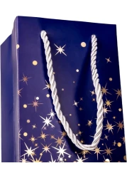 Cuisine Art Wine Bags, Wine Gift Paper Bags Single Bottle Wine Gift Bags Red Wine Tote Bags, 4.7 x 3.9 x 14.2&rsquo;&rsquo; Wine Gift Bags Kraft Paper Wine Bags Bulk with Handles, Pack of 6 Blue Gold