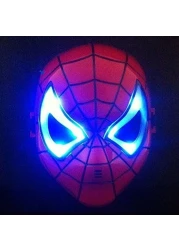 LED Glowing Superhero Halloween Light Spider Man Mask Children&#39;s Cartoon Mask Spider-man Toy Glow with Lamp Spiderman Mask